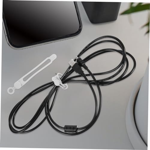 10 piezas de organizadores de cables de silicona reutilizables para manejo de cables de escritorio miniatura 2