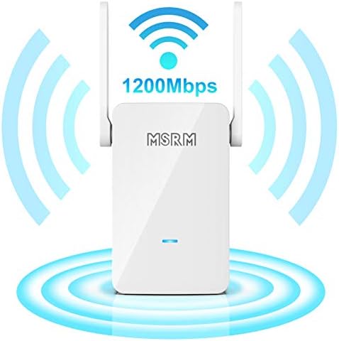 WiFi Range Extender, Up to 1200Mbps | 2.4GHz and 5.8GHz Dual Band, Repeater, Internet Booster, Access Point with 4 Antennas 2 Ethernet Ports | Extend WiFi Signal to Smart Home (Black-Y)