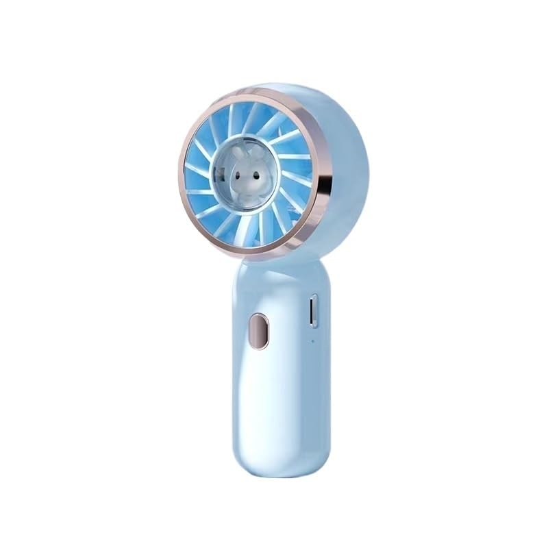 Przenośny ręczny wentylator, 2 Szt. Mini Wentylator Przenośny, 3 Kolory, Uroczy Wentylator Ręczny Z 3 Prędkościami I Ładowaniem Przez USB(Blue)