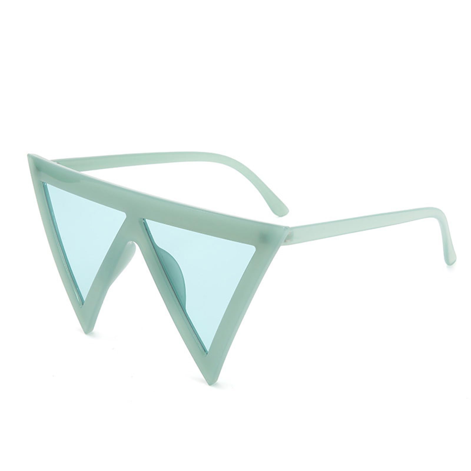 Fankexi Triangle Oversized Sunglasses for Women Retro Party Cat Eye Sun Glasses Polarised Sunglasses UV400 Protection Eyewear,Green