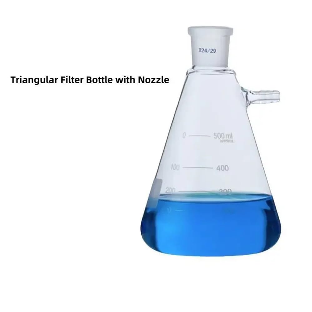 Glas-Erlenmeyerkolben mit weiter Öffnung, Laborgeschliffener konischer dreieckiger Filterkolben mit Düse, 25–3000 ml(Caliber 24,2000ml)