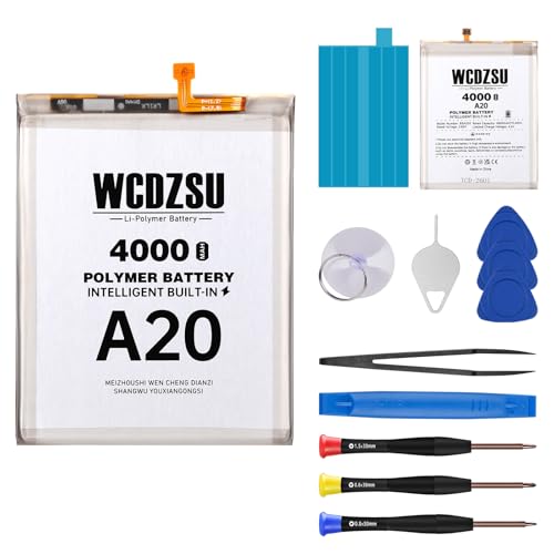WCDZSU Battery Replacement for Samsung Galaxy A20 High Capacity 4000mAh BA205ABU New 0 Cycle Lithium Polymer Battery for Samsung A20 with Repair Tool Kit A205U A205F A205G A205GN A205W A205YN