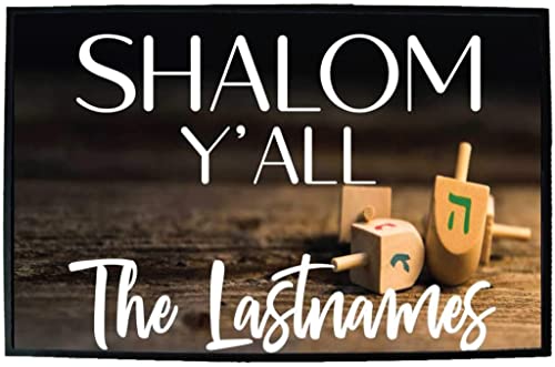 Shalom Y'all, Hanukkah Doormat Doormat Pattern Entrance Mat Rubber Anti Slip Washable Welcome Mats Decorative Indoor Outdoor For Home Kitchen Decoration, 24 X 16 Inch #TOP19