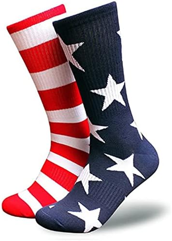 ZWW American Flag Socks For Men Or Women 4th July Middle Socks Star And Stripe Patriotic Freedom Day Gifts