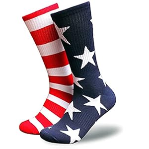 ZWW American Flag Socks For Men Or Women 4th July Middle Socks Star And Stripe Patriotic Freedom Day Gifts