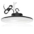 ADUB LED High Bay Light 300W 42000LM, UL Listed UFO High Bay Lights Dimmable 0-10V, 5000K Low Bay LED Shop Light Fixture, IP65 Commercial Warehouse Area Lighting for Factory Gym Garage Barn, 100-277V