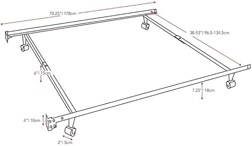 Miniatura 2 de Atlin Designs Marco de cama ajustable de metal tradicional individual a matrimonial en negro