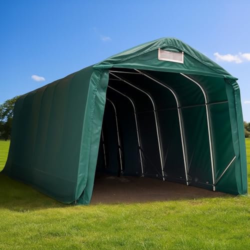 VOSS.farming Lagerzelt XL 7,5 x 3,50 x 2,6m Weidezelt Weideunterstand Zeltgarage Komplettset 280g/m² wasserdicht