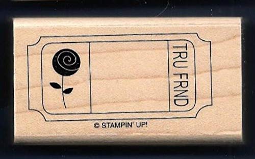 Rubber Stamps Admission Ticket Stub Tru Frnd Friend Rose Word Stamp for Teaching Card Making, DIY Crafts, Scrapbooking