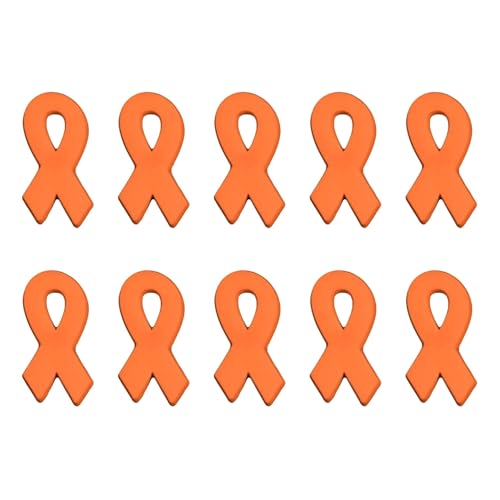 Image of 1 /2 /5 /10 /25 /50pcs Orange Ribbon Awareness Pins for Kidney Cancer, Leukemia, Multiple Sclerosis, Hunger, Gun Violence /Mass Shooting Awareness - Perfect for Support Groups, Gift-Giving, and Fundraisers