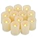 12 Battery Operated Flameless LED Votive Candles with Timer Realistic Flickering Electric Tea Lights Set Bulk Baptism Wedding Party Decoration Kitchen Home Decor Table Centerpieces Batteries Included