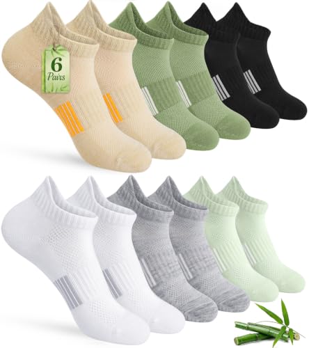 Vertkser Ankle Socks for Women,Breathable Bamboo Viscose Athletic Socks, Moisture Wicking for Sneakers Running Gym