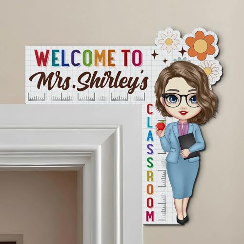 Customizable Back to School Teacher Welcome Sign - Personalized Wooden Door Corner Decoration for Classrooms - Image 4