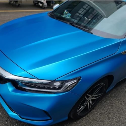 Image of WALLMATE Metallic Blue Ocean Car Sticker Self Adhesive Bubble Free Vinyl Wrap for Car, Scooty, Cycle, Bike and Other Vihicle Interior & Exterior Decoration (Ocean Blue, 20X48 in)