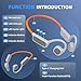 vinamass Open Ear Headphones, Air Conduction Headphones Bluetooth 5.4, Wireless Headphones with LED Beacon String, 10H Playtime, Sports Headphone for Running & Outdoor