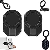 Double Sided Suction Magnetic Phone Holder - 360° Rotating Foldable Magnetic Phone Mount with Strong Silicone Suction Cups, Hands Free Phone Holder for Mirror Shower Car Dashboard (2pcs)