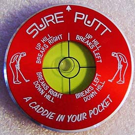 Sure Putt Pro - Golf Putting Aid & Green Reader - Red