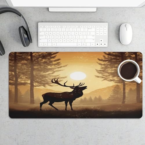 Alfombrilla para mouse grande con base de goma y diseño Elk miniatura 5