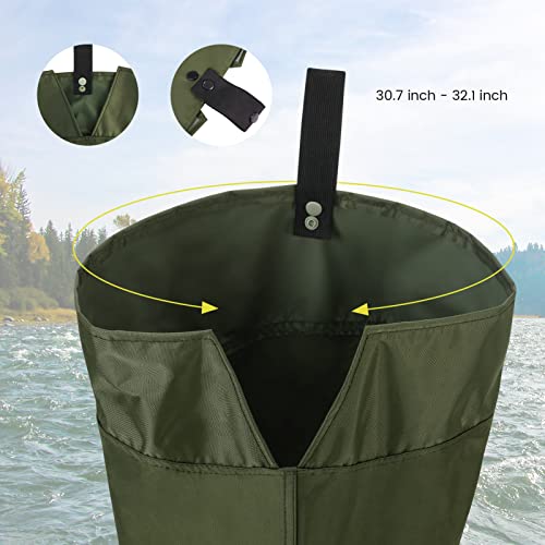 Magreel-Hip-Waders-Lightweight-Waterproof-Hip-Boots-for-Men-and-Women-PVCNylon-Fishing-Hunting-Bootfoot-with-Cleated-Outsole-Size-7-Size-13-Army-Green