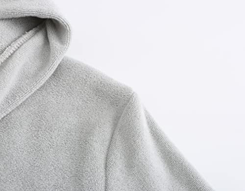 E.w Apparel Kids Boys Girls Hooded Towelling Bathrobe Dressing Gown 100% Cotton Terry Towel Soft Terry Cloth Robe 5-16 Years(Grey,11-12 Years) #TOP3