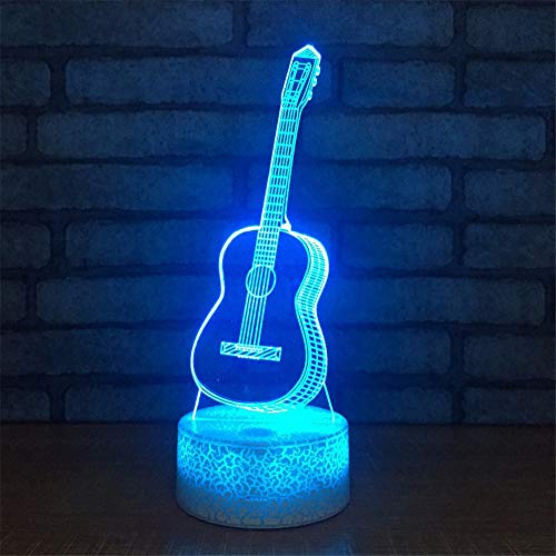Preisvergleich Produktbild Musikinstrumente Kühle Gitarre 3D LED Nachtlicht Für Heimtextilien Acylic Schreibtisch Tischlampe Kinder Geburtstag Weihnachtsgeschenk