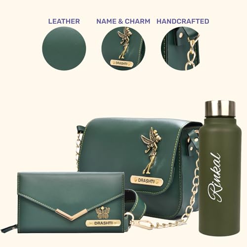 Image of YOUR GIFT STUDIO Customized Women Gift Set | Personalized Ladies Purse, Sling Bag Gift Set | Birthday Gift Set for Ladies | Anniversary Gift for Women