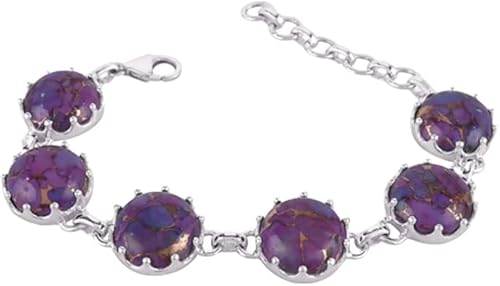 Purple Copper Turquoise Bracelet, Artisans Design Bracelet, Natural Turquoise Bracelet, Gemstone Bracelet, 925 Sterling Silver, Cluster Bracelet,