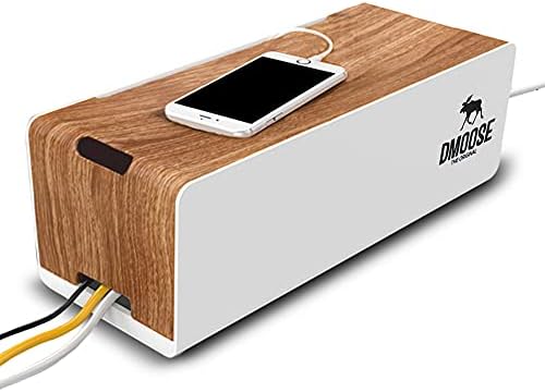 DMoose Large Cable Management Box - Cord Organizer Box to Hide Power Strips - Cable Organizer Box for Surge Protector - Safe ABS Material - 15.7" (L) x 6.1" (W) 5.3" (H), XL (Curved Top)