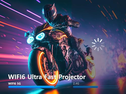 Magcubic Neu HY320 Mini Tragbarer Projektor, 4K FHD Natvie 1080P Smart Beamer 10000 Lumen mit WiFi 6, BT 5.0, 180 Grad Drehung, Automatische Trapezkorrektur, Integriertes Android 11.0, Schwarz – Bild 6