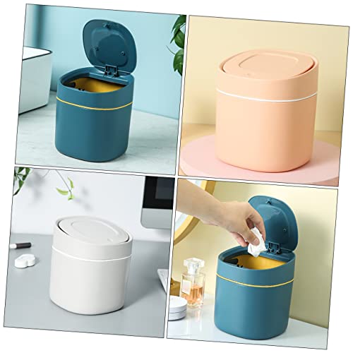 Caneca de basura rectangular de plástico azul miniatura 6