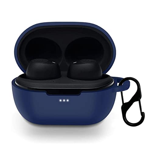 Image of LIRAMARK Shockproof Protective Silicone 360 Cover Case with Buckle Designed for JBL C115 TWS (Midnight Blue)
