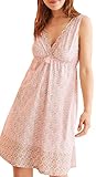 Women'secret Camisón Corto 100% algodón Tirante Ancho Pico, Rosa, L para Mujer