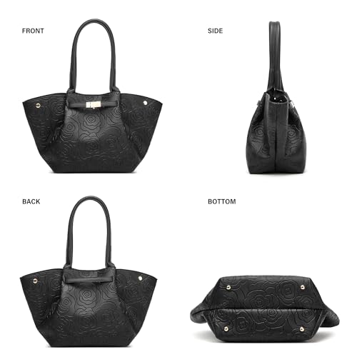 4-Piece YTL Women's Floral Leather Vegan Handbag Set (Various Colors) - image 3