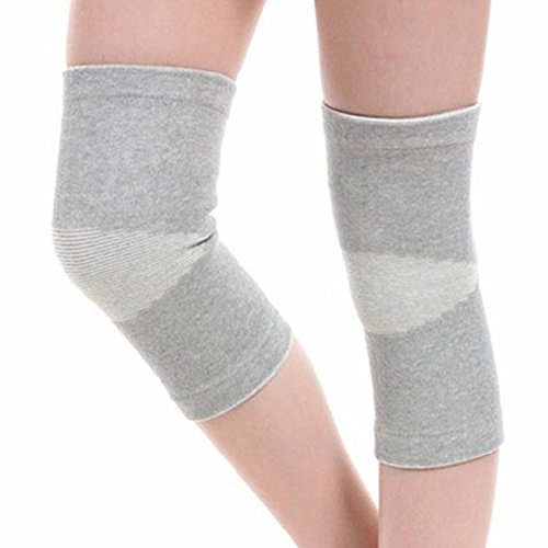 Image of JUMISEE (One Pair) Bamboo Fabric Knee Sleeves For Knee Support, Circulation Improvement & Pain Relief,Sport Compression For Running, Pain Management, Arthritis Pain Women & Men (Gray, X-Large)