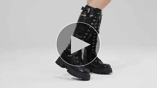 Amazon.com | DREAM PAIRS Women's Combat Riding Platform Knee