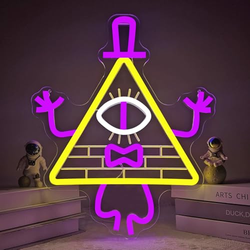 Cartoon Triangle Neon Signs for Wall Decor Dimmable Cartoon TV Series Neon Light Sign for Bedroom LED Bill Merch for Fans Boys Girls Kids