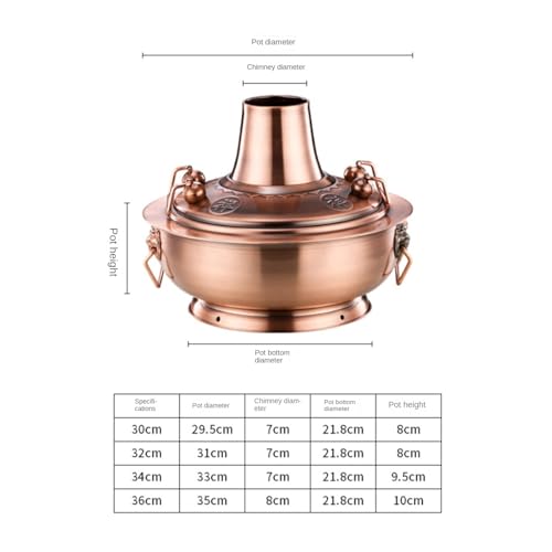 Olla caliente de cobre para hot pot de 34 cm miniatura 5