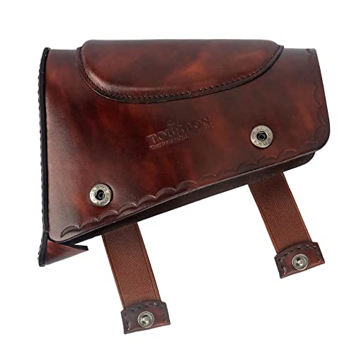 Tourbon Leather Rifle Stock Protective Holder Slip On Recoil Pad Cheek Rest Riser (Dark Brown) #TOP4