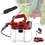 1 Gallon Lawn Sprayer Compatible with Milwaukee 18v Battery, 40 PSI Handheld Garden Sprayer w/2.0Ah Battery, Telescopic Spray Wand, Adjustable Nozzle, for Spraying Plants, Watering, Weeds