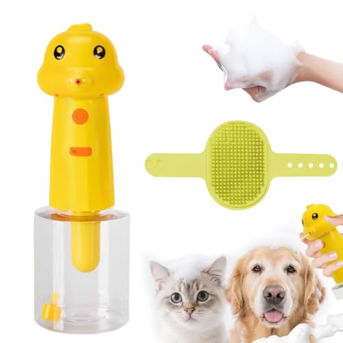 Distributore automatico di sapone in schiuma per cani, macchina schiumogena per cani, con spazzola per cani, macchina elettrica per la pulizia del cane, spruzzatore per la cura e la pulizia
