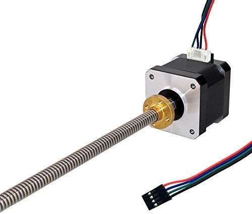 310mm Tr8x2 Lead Screw Nema 17 Integrated Linear Actuator Stepper Motor with External Brass Nut 1.5A 59oz-in for RepRap Prusa i3 3D Printers Z Axis CNC
