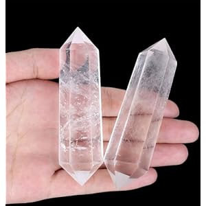 YATOJUZI 3.5″ Clear Quartz Crystals Wand Natural Crystals and Healing Stones Large Clear Quartz Crystal Hexagonal Points Crystal Gifts for Women Meditation Divination Reiki Energy 1PCS