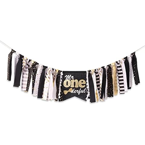 WAOUH Mr Onederful High Chair Banner - First/1st Birthday Decoration for Boy,Theme Garland for Birthday Party,Photo Booth Props (Mr Onederful High Chair Banner) Cover
