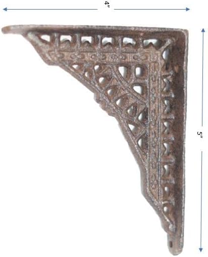 2 Antique Style Shelf Brace Wall Bracket Cast Iron Brackets Small 5" X 4"