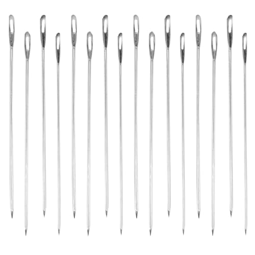Agujas largas para coser fáciles de enhebrar KHBUAB, plata 100 piezas contra la fatiga visual