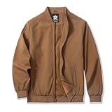 URBANFIND Men's Bomber Jackets Casual Lightweight Windbreaker Fashion Spring Fall Coats US 2XL Coffee