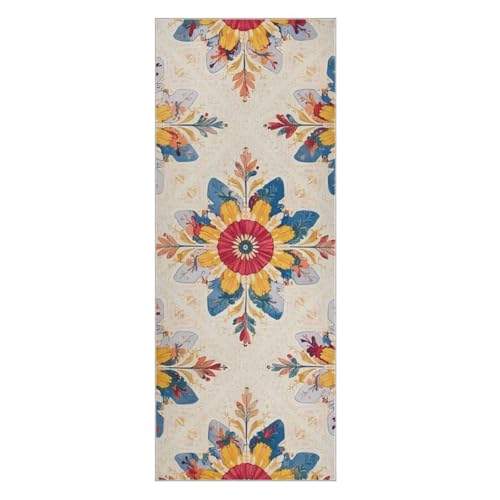 Hezely Non-Slip Hot Yoga Towel - Mat-Sized, Super-Absorbent Microfiber Sweat Towel for Gym, Bikram, Pilates and Yoga Mats,Vintage Floral Printing