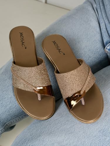 Image of MOSAC Women's Party-Wear Designer Wedding Slip-On Casual Wedge Fashion Wedding Sandal