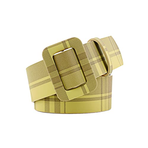 Porbbow dames ceinture large hiver couleur bonbon femmes ceinture ornementale ceinture non poreuse jaune Cover