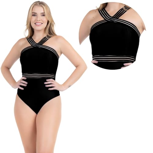 Maiô Feminino Frente Cruzada Body Praia Confortável Bojo Modelador Levanta Bumbum Natação Piscina Ca